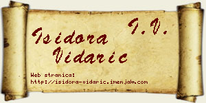 Isidora Vidarić vizit kartica